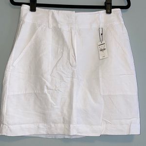 New Express White Linen Skirt